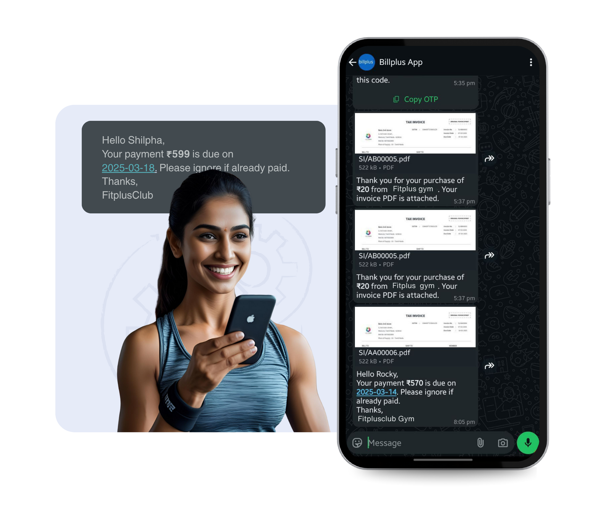 Automated billing feature in fitness studio management software