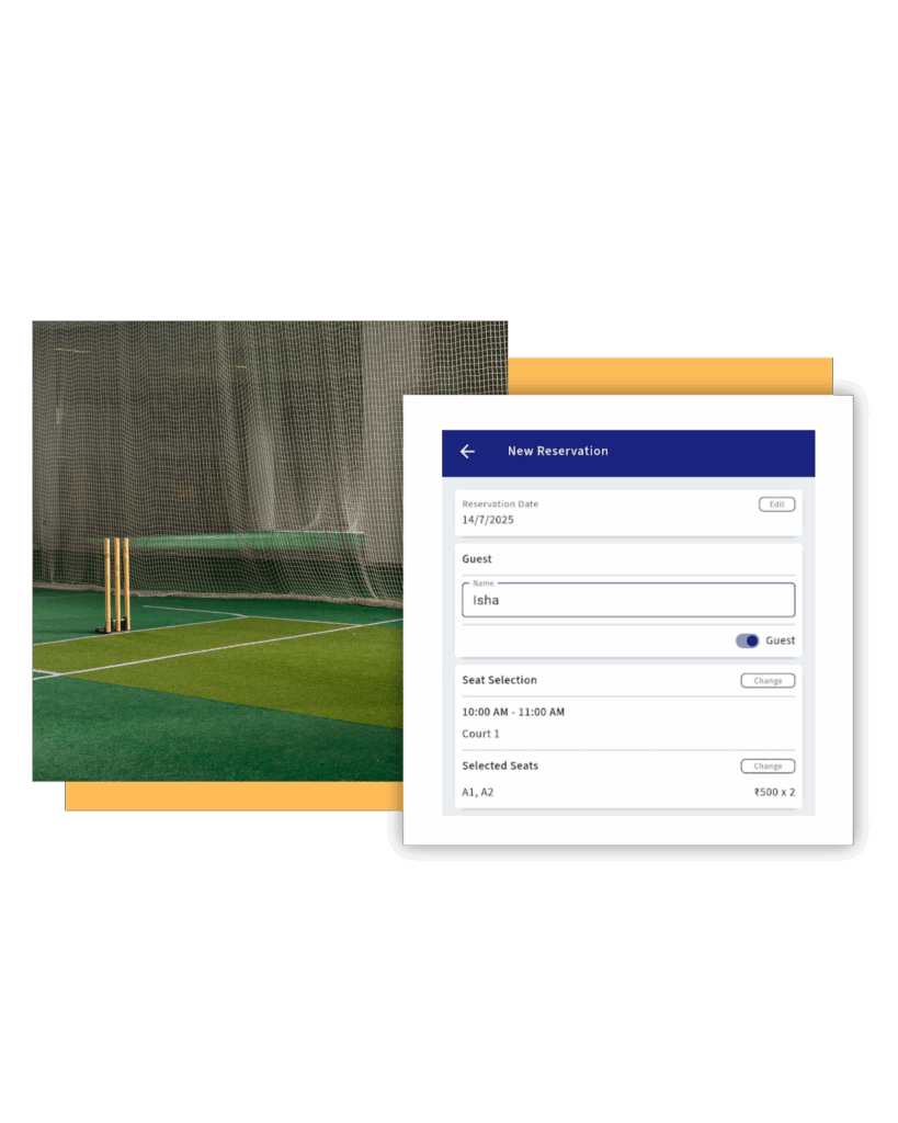 Cricket net booking in cricket academy software