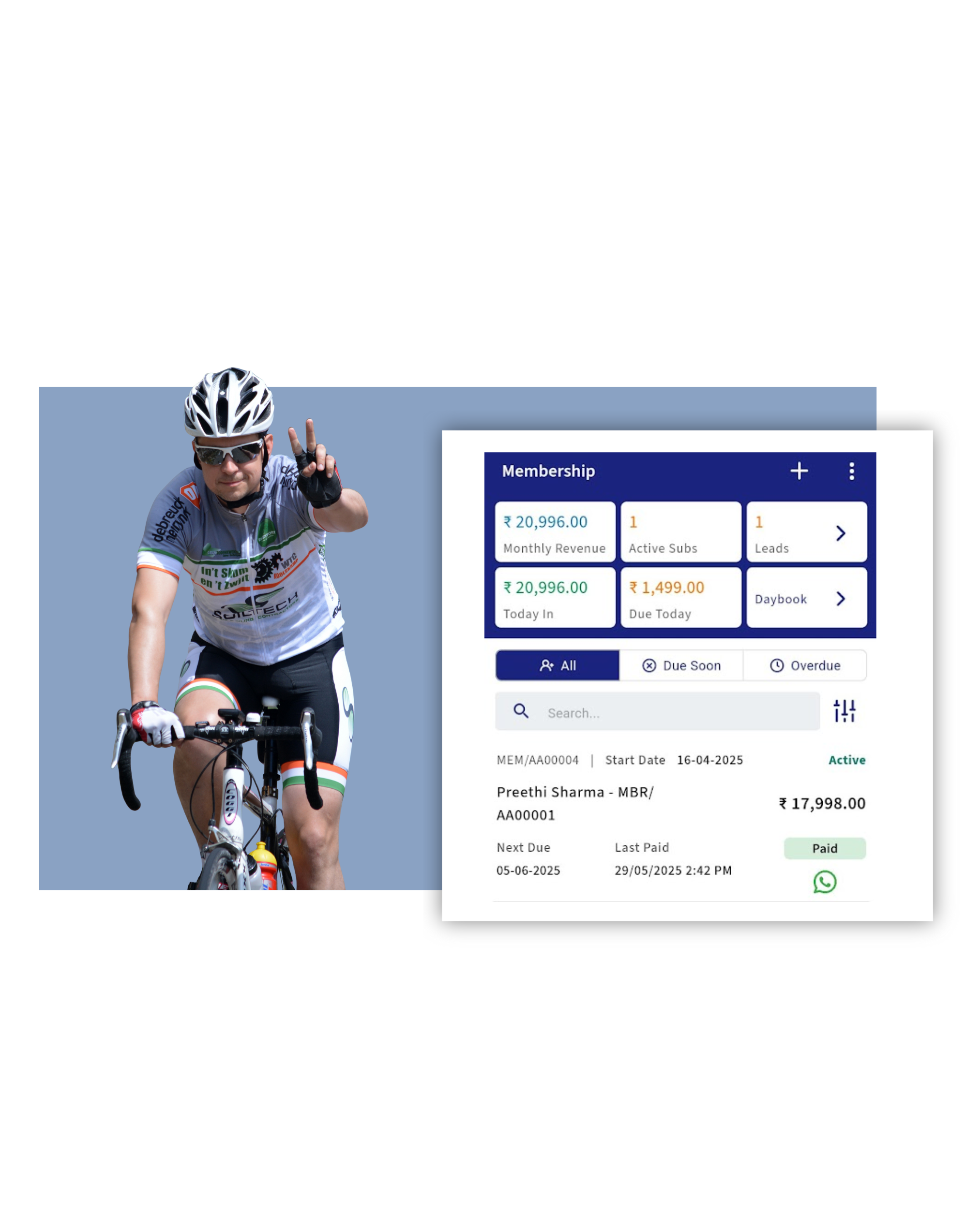 Cycling club member mobile app – FitPlusClub