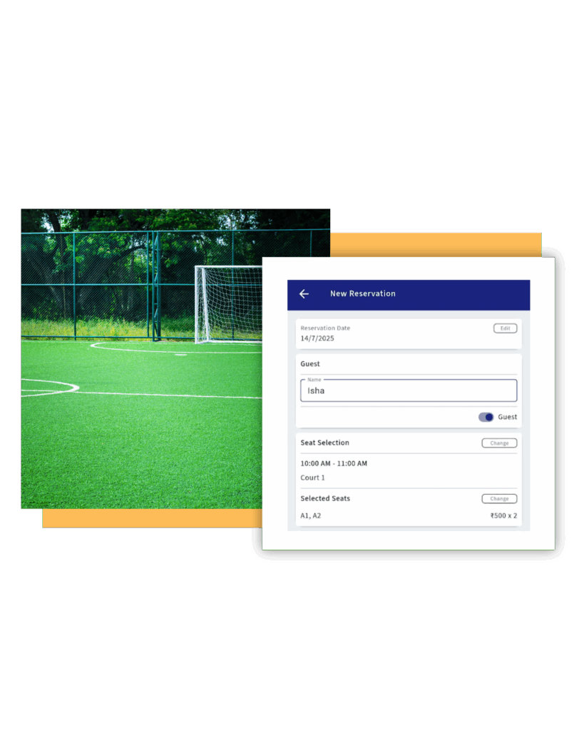 Turf booking in football academy software