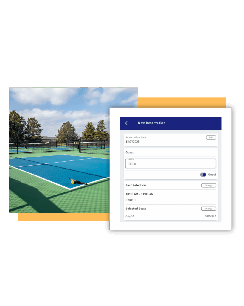 Pickleball court real-time availability software