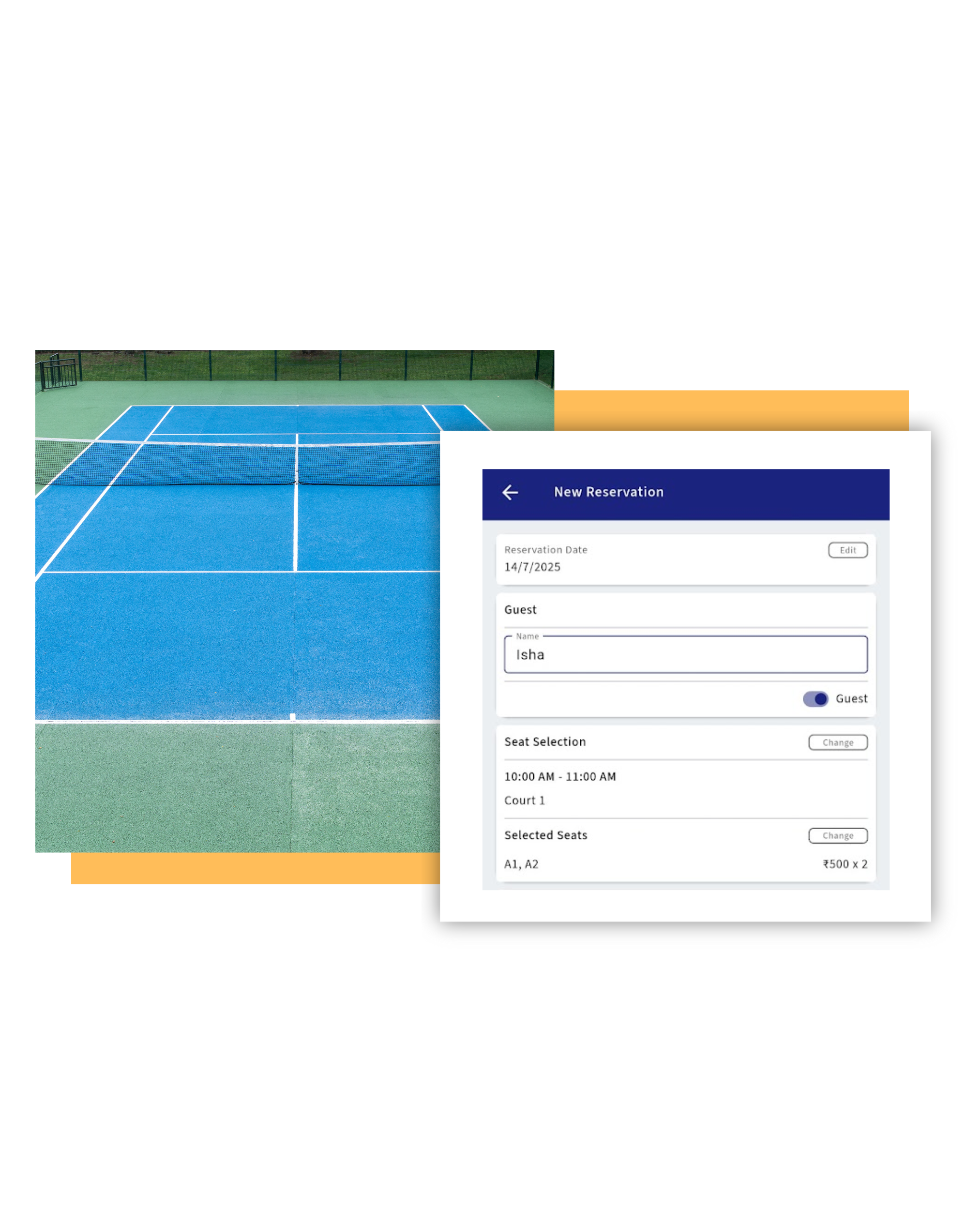 Tennis court booking Software for players